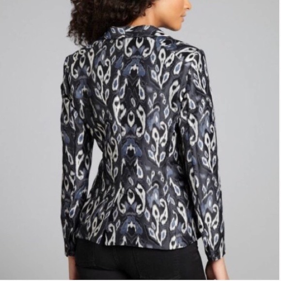 RAG & BONE Ikat blue silver Pretty Little Liars peacock blazer jacket - Picture 3 of 12
